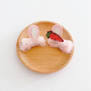 Girl Hair Clip Bunny Carrot Stand Pair (GHP6220)